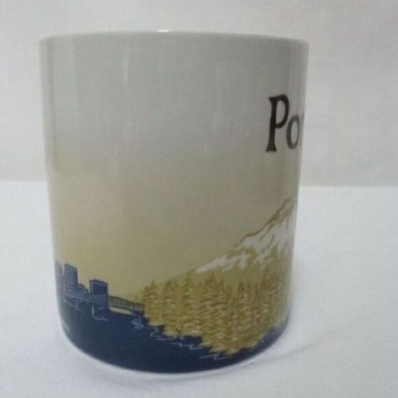 Starbucks Portland Collectible Coffee Cup Cream  City Mountains 20 Oz Logo Mug - Picture 7 of 9